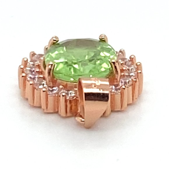 Peridot 3.50ct Rose Gold Finish Solid 925 Sterling Silver Pendant - Picture 6 of 6